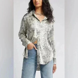 Anthropologie x Bella Dahl Satin Button-Up Shirt